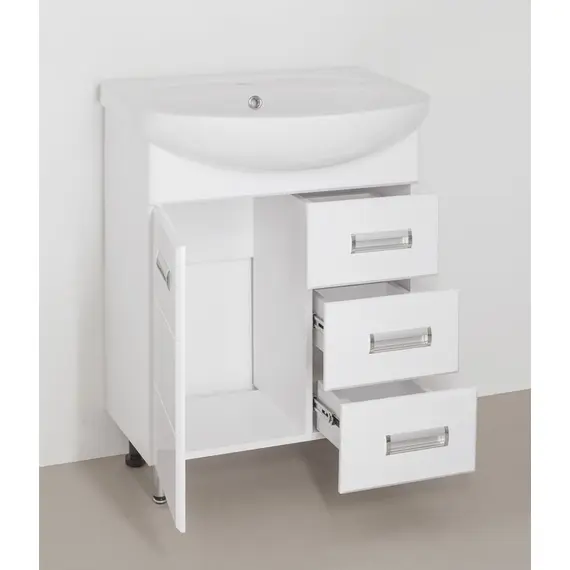 ТУМБА С РАКОВИНОЙ STYLE LINE ИРИС 65 (3 ЯЩ.) ПОД УМЫВАЛЬНИК СТЕЛЛА 65