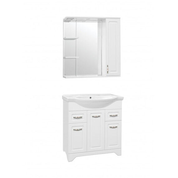 ТУМБА С РАКОВИНОЙ STYLE LINE ОЛЕАНДР-2 75 (2ЯЩ.) ПОД УМЫВАЛЬНИК БАЙКАЛ 75, БЕЛАЯ