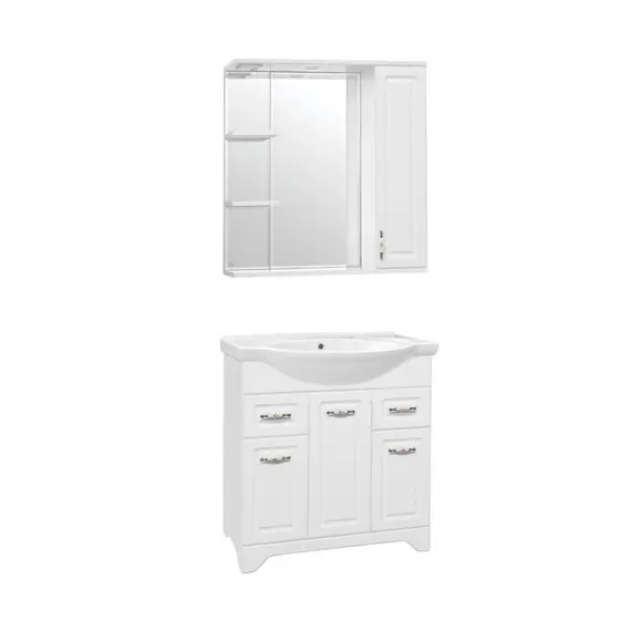 ТУМБА С РАКОВИНОЙ STYLE LINE ОЛЕАНДР-2 75 (2ЯЩ.) ПОД УМЫВАЛЬНИК БАЙКАЛ 75, БЕЛАЯ