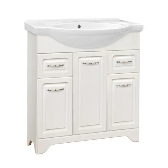 ТУМБА С РАКОВИНОЙ STYLE LINE ОЛЕАНДР-2 75 (2ЯЩ.) ПОД УМЫВАЛЬНИК БАЙКАЛ 75, РЕЛЬЕФ ПАСТЕЛЬ