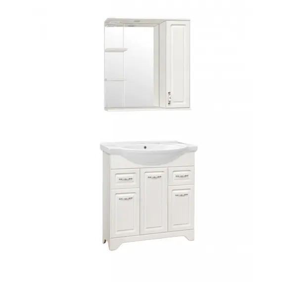 ТУМБА С РАКОВИНОЙ STYLE LINE ОЛЕАНДР-2 75 (2ЯЩ.) ПОД УМЫВАЛЬНИК БАЙКАЛ 75, РЕЛЬЕФ ПАСТЕЛЬ