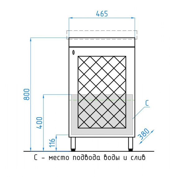 ТУМБА С РАКОВИНОЙ STYLE LINE КАННА 50 ПОД УМЫВАЛЬНИК КОМО-50, ЛЮКС