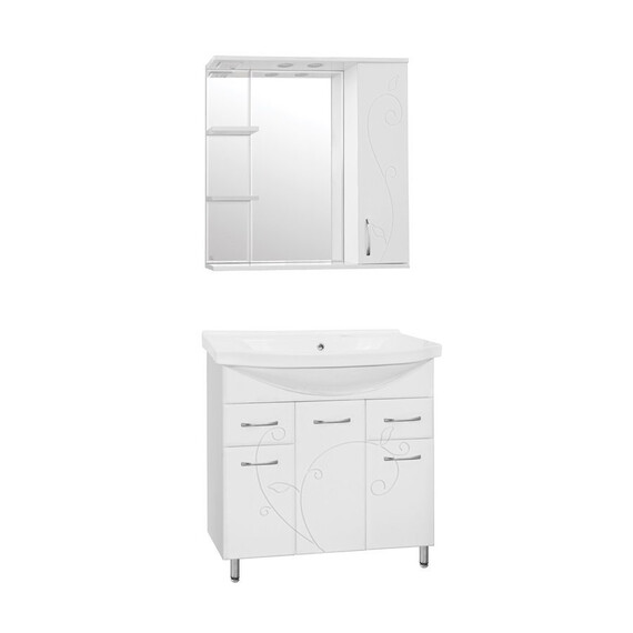 ТУМБА С РАКОВИНОЙ STYLE LINE ЭКО ФЬЮЖН 26 (2 ЯЩ.) ПОД УМЫВАЛЬНИК ЭЛЬБРУС 80