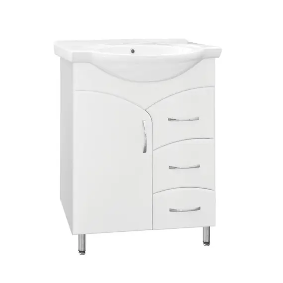 ТУМБА С РАКОВИНОЙ STYLE LINE ЭКО СТАНДАРТ 22 (3 ЯЩ.) ПОД УМЫВАЛЬНИК БАЙКАЛ 65