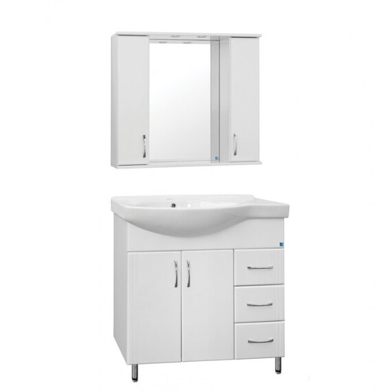 ТУМБА С РАКОВИНОЙ STYLE LINE ЭКО СТАНДАРТ 25 (3 ЯЩ.) ПОД УМЫВАЛЬНИК КОРАЛЛ 82, ПРАВАЯ