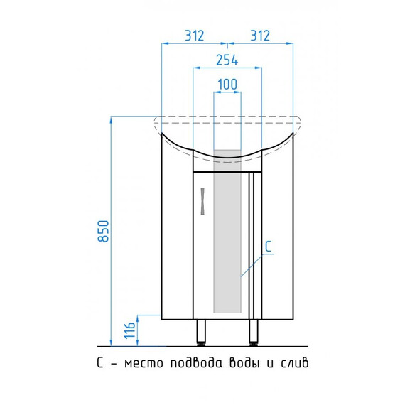 ТУМБА С РАКОВИНОЙ STYLE LINE ВЕЕР УГЛОВАЯ