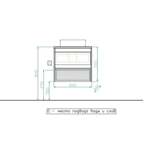 ТУМБА ПОДВЕСНАЯ STYLE LINE "МОНАКО 60" (2 ЯЩ.), ГАММА 56, ОСИНА БЕЛ /БЕЛ ЛАКОБЕЛЬ, PLUS