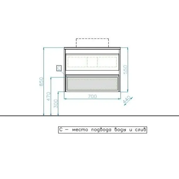 ТУМБА ПОДВЕСНАЯ STYLE LINE "МОНАКО 70" (2 ЯЩ.), ГАММА 56, ОСИНА БЕЛ /БЕЛ ЛАКОБЕЛЬ, PLUS