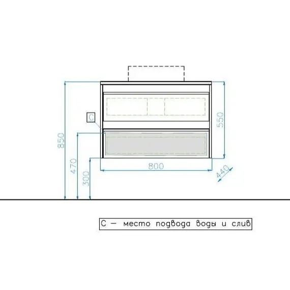 ТУМБА ПОДВЕСНАЯ STYLE LINE "МОНАКО 80" (2 ЯЩ.), ГАММА 56, ОСИНА/БЕЛ ЛАКОБЕЛЬ, PLUS