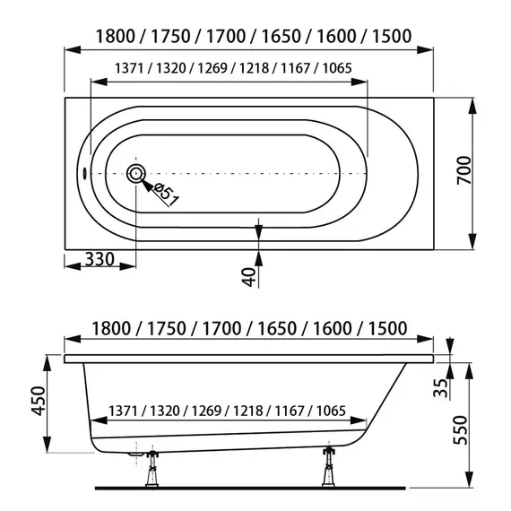 ВАННА АКРИЛОВАЯ VAGNERPLAST KASANDRA 140X70