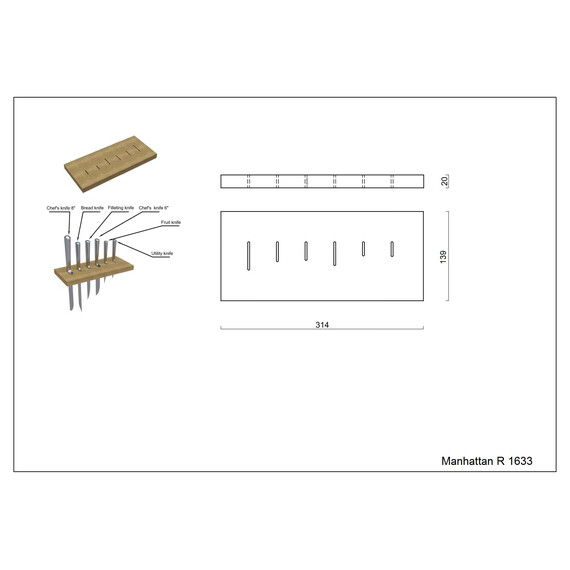 МОДУЛЬ ДЕРЖАТЕЛЬ ДЛЯ НОЖЕЙ KANTERA R1633