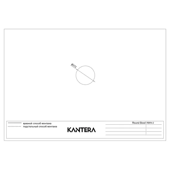 МОЙКА ДЛЯ КУХНИ KANTERA ROUND BOWL RBR4-2 ST