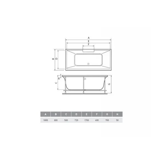 ВАННА RELISAN ECO PLUS ДУНАЙ 180Х80