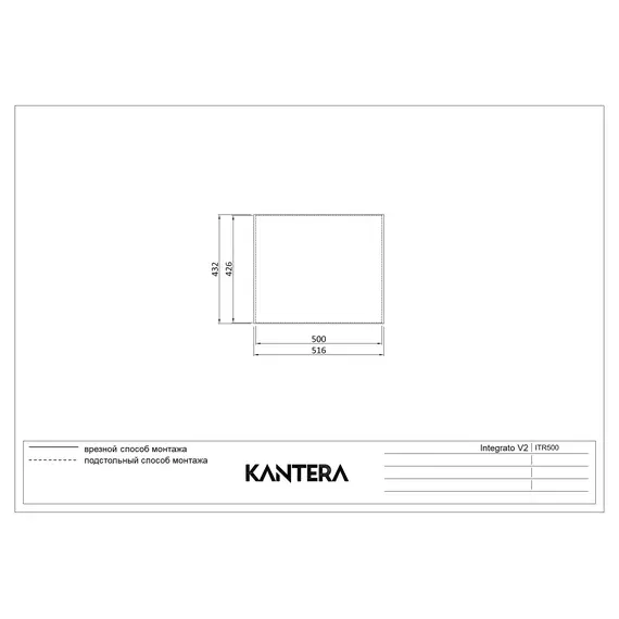 МОЙКА ДЛЯ КУХНИ KANTERA INTEGRATO V2 ITR500 (K)