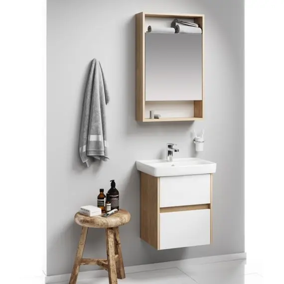 AQWELLA "СИТИ" ТУМБА ПОД УМЫВАЛЬНИК ПОДВЕСНАЯ , ЦВЕТ ДУБ БАЛТИЙСКИЙ CI0105DB