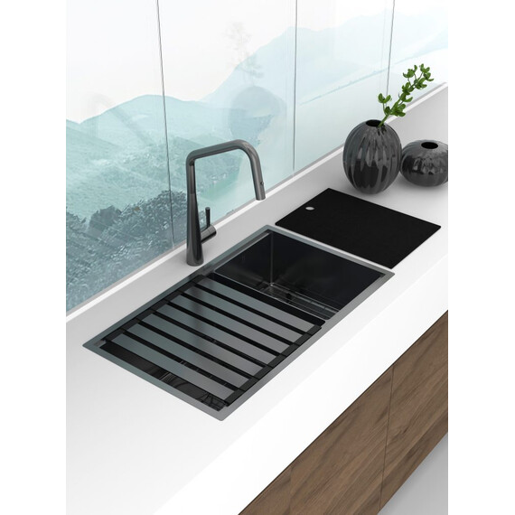 МОЙКА ДЛЯ КУХНИ KANTERA CAYMAN CAR490D3/L BP (K) - BLACK PEARL / PEARLARC TECHNOLOGY