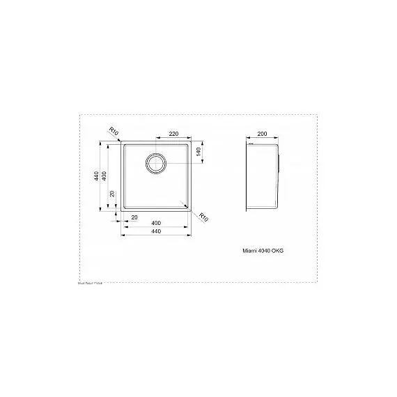 КУХОННАЯ МОЙКА REGINOX MIAMI 40X40 GOLD
