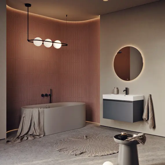 AQWELLA "PURE" ТУМБА ПОД УМЫВАЛЬНИК, ЦВЕТ СЕРЫЙ, PUR0108GRM