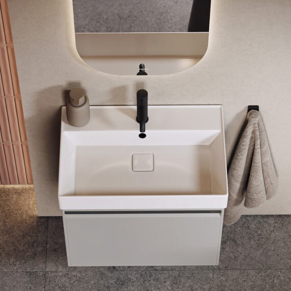 AQWELLA "PURE" ТУМБА ПОД УМЫВАЛЬНИК, ЦВЕТ СЕРЫЙ ТУМАН, PUR0108ST