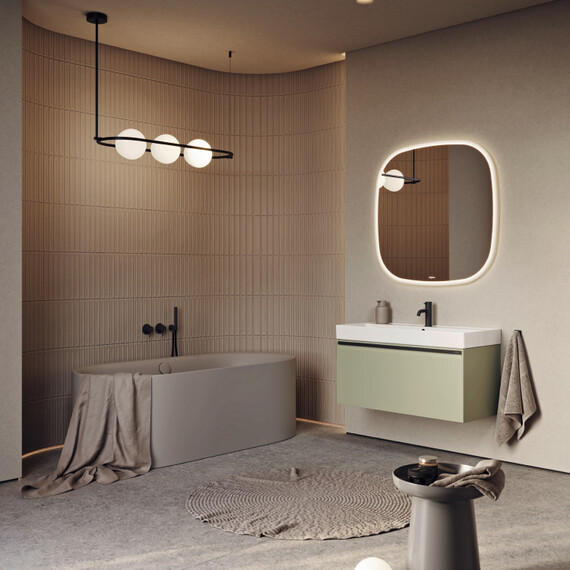 AQWELLA "PURE" ТУМБА ПОД УМЫВАЛЬНИК, ЦВЕТ ШАЛФЕЙ ЗЕЛЕНЫЙ, PUR0110SH