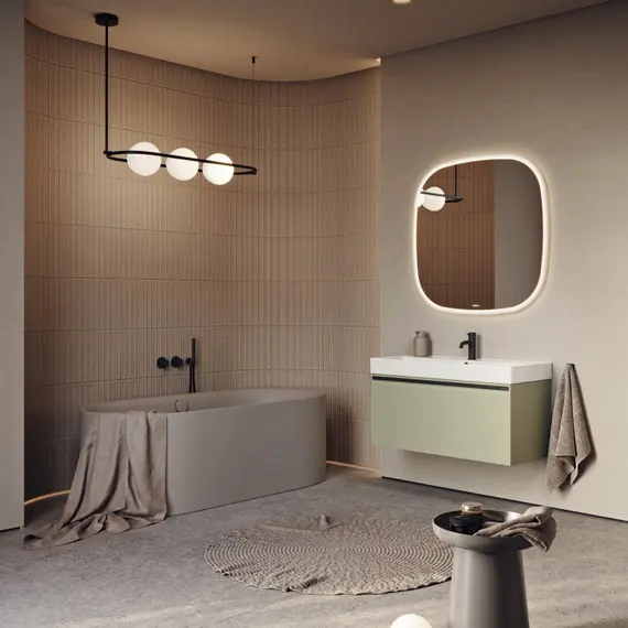 AQWELLA "PURE" ТУМБА ПОД УМЫВАЛЬНИК, ЦВЕТ ШАЛФЕЙ ЗЕЛЕНЫЙ, PUR0110SH