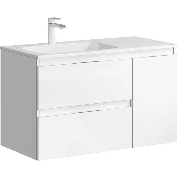 AQWELLA "ACCENT" ТУМБА ПОД УМЫВАЛЬНИК ЛЕВАЯ, ЦВЕТ БЕЛЫЙ, ACC0109LW