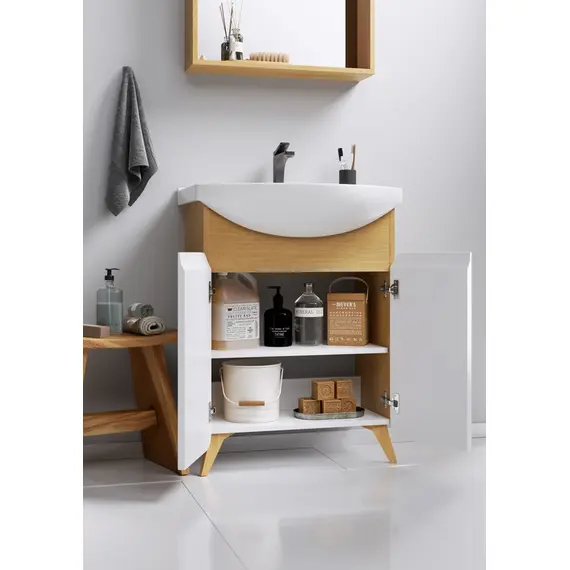 AQWELLA "BASIC" ТУМБА ПОД УМЫВАЛЬНИК, ЦВЕТ ДУБ ЗОЛОТОЙ, BAS0106DZ