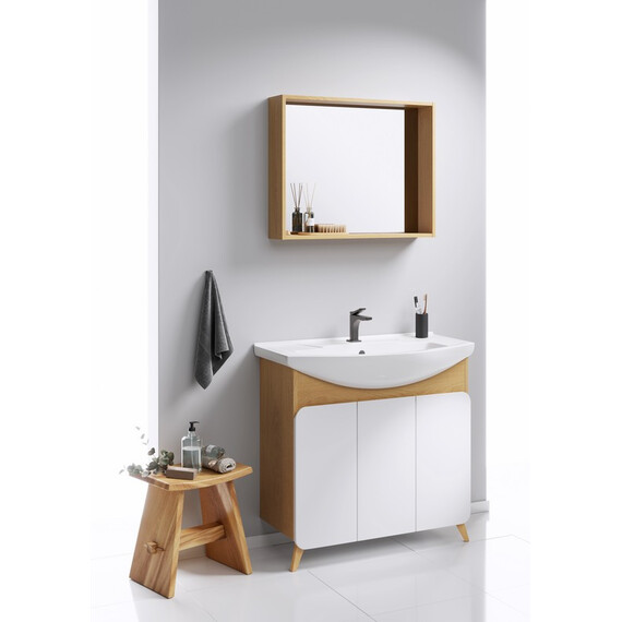 AQWELLA "BASIC" ЗЕРКАЛО В РАМЕ, ЦВЕТ ДУБ ЗОЛОТОЙ, BAS0207DZ