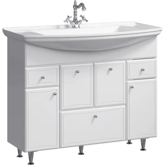 AQWELLA "БАРСЕЛОНА" ТУМБА ПОД УМЫВАЛЬНИК  НА НОЖКАХ C КОРЗИНОЙ BA0110K