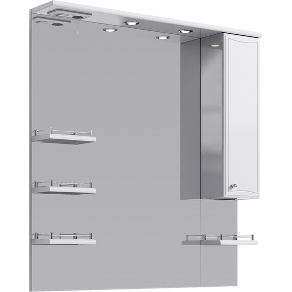 AQWELLA "БАРСЕЛОНА" ПАНЕЛЬ С ЗЕРКАЛОМ,  ШКАФЧИКОМ И ПОДСВЕТКОЙ BA.02.10