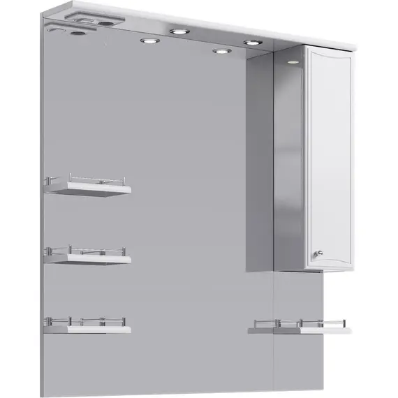 AQWELLA "БАРСЕЛОНА" ПАНЕЛЬ С ЗЕРКАЛОМ,  ШКАФЧИКОМ И ПОДСВЕТКОЙ BA.02.10