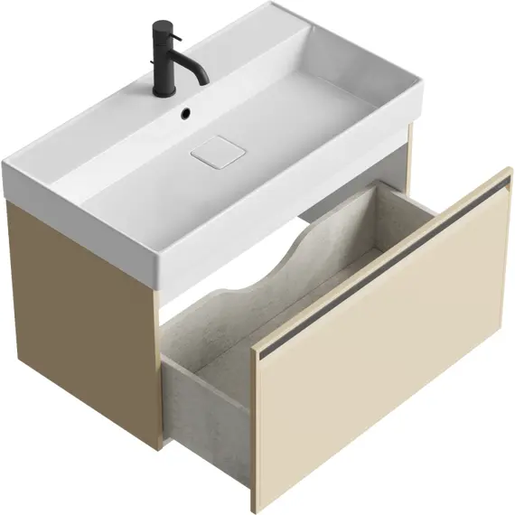 AQWELLA "PURE" ТУМБА ПОД УМЫВАЛЬНИК, ЦВЕТ КАПУЧИНО СВЕТЛЫЙ, PUR0108KS