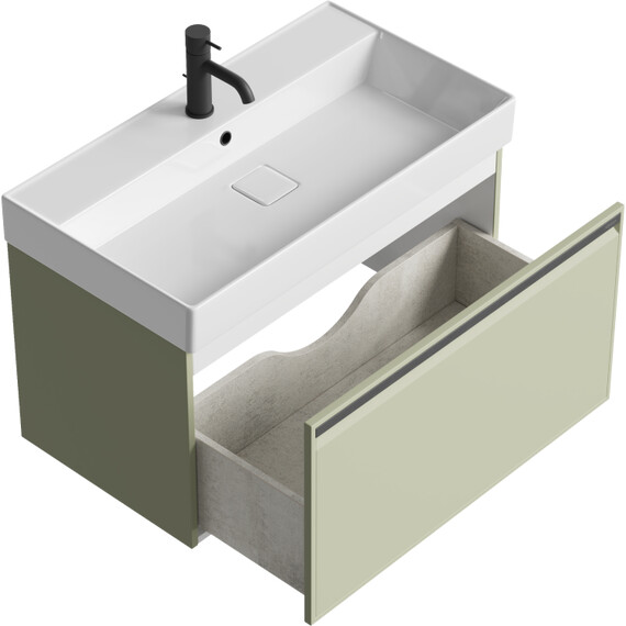 AQWELLA "PURE" ТУМБА ПОД УМЫВАЛЬНИК, ЦВЕТ ШАЛФЕЙ ЗЕЛЕНЫЙ, PUR0108SH