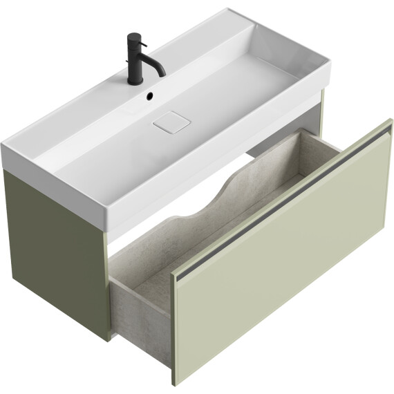 AQWELLA "PURE" ТУМБА ПОД УМЫВАЛЬНИК, ЦВЕТ ШАЛФЕЙ ЗЕЛЕНЫЙ, PUR0110SH