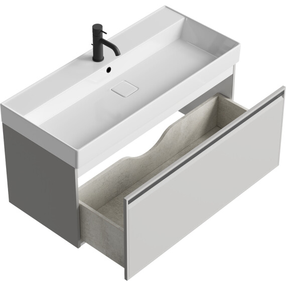 AQWELLA "PURE" ТУМБА ПОД УМЫВАЛЬНИК, ЦВЕТ СЕРЫЙ ТУМАН, PUR0110ST