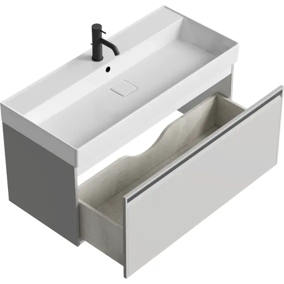 AQWELLA "PURE" ТУМБА ПОД УМЫВАЛЬНИК, ЦВЕТ СЕРЫЙ ТУМАН, PUR0110ST