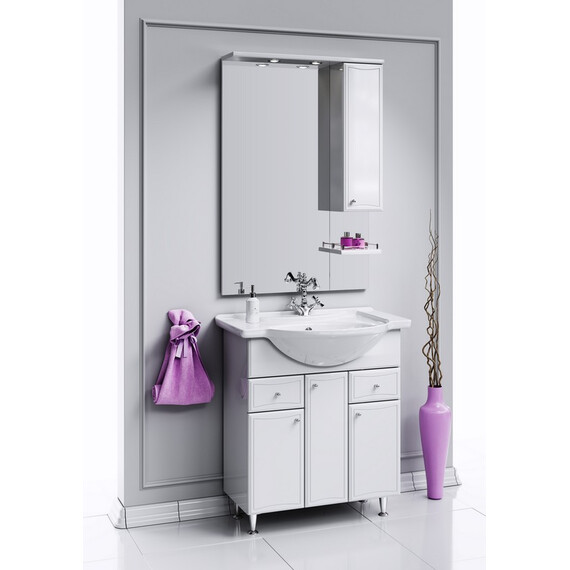 AQWELLA "БАРСЕЛОНА" ПАНЕЛЬ С ЗЕРКАЛОМ,  ШКАФЧИКОМ И ПОДСВЕТКОЙ BA.02.07