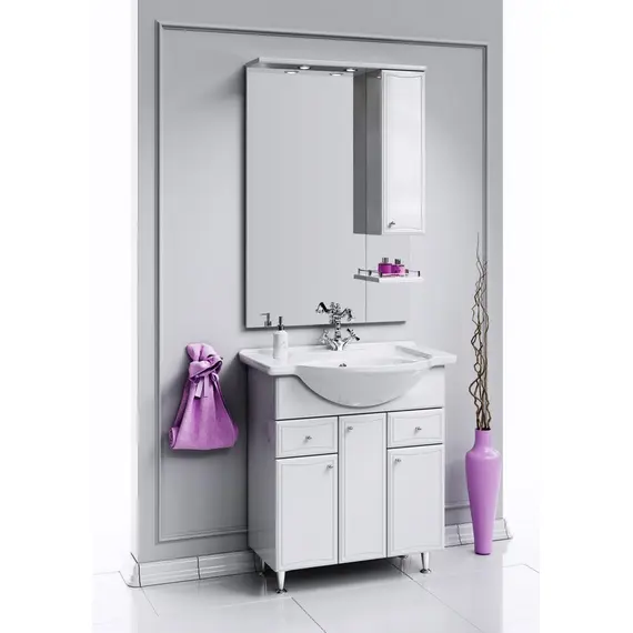 AQWELLA "БАРСЕЛОНА" ПАНЕЛЬ С ЗЕРКАЛОМ,  ШКАФЧИКОМ И ПОДСВЕТКОЙ BA.02.07