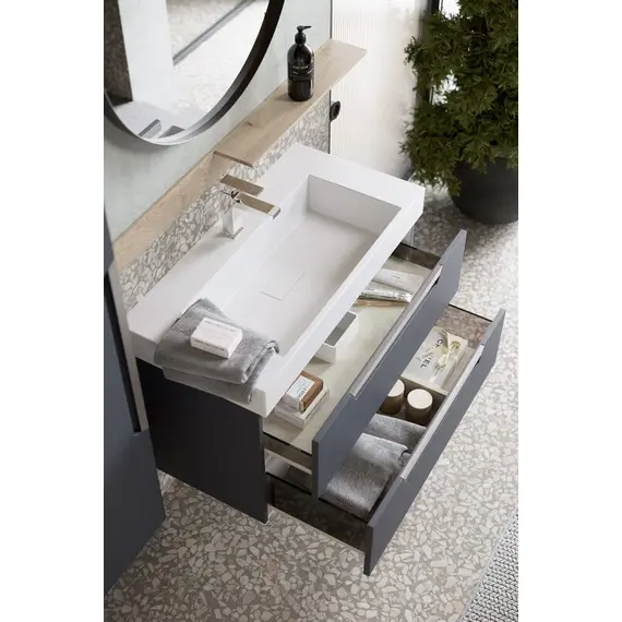 AQWELLA "CUBE" ТУМБА ПОД УМЫВАЛЬНИК, ЦВЕТ СЕРЫЙ, CUB0107GR