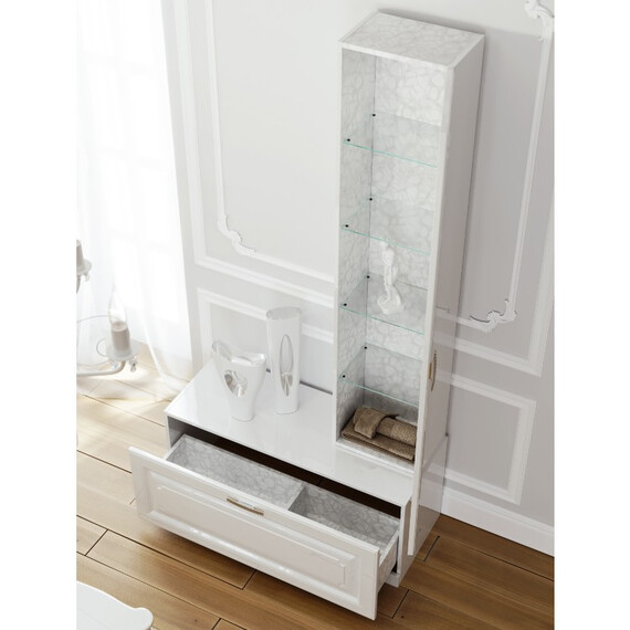 AQWELLA "ИМПЕРИЯ" ТУМБА НАПОЛЬНАЯ, ЦВЕТ БЕЛЫЙ EMP.03.08/W