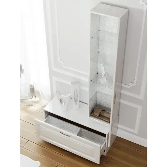 AQWELLA "ИМПЕРИЯ" ТУМБА НАПОЛЬНАЯ, ЦВЕТ БЕЛЫЙ EMP.03.08/W