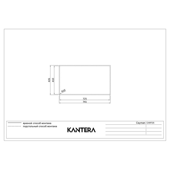 МОЙКА ДЛЯ КУХНИ KANTERA CAYMAN CAR725 BP (K) - BLACK PEARL / PEARLARC TECHNOLOGY