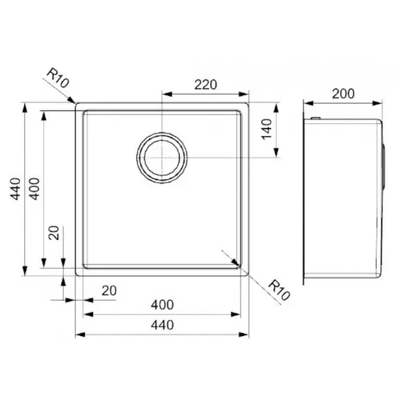 КУХОННАЯ МОЙКА REGINOX MIAMI 40X40 GUN METAL