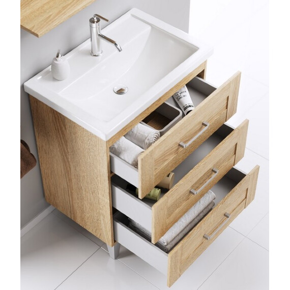 AQWELLA "ФОСТЕР" ТУМБА ПОД УМЫВАЛЬНИК НА НОЖКАХ, ЦВЕТ ДУБ СОНОМА, FOS01073DS