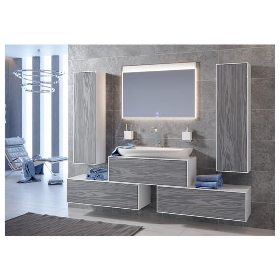 AQWELLA "GENESIS" ТУМБА ПОД УМЫВАЛЬНИК, ЦВЕТ МИЛЛЕНИУМ СЕРЫЙ, GEN0112MG