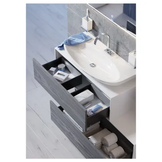 AQWELLA "GENESIS" ТУМБА ПОД УМЫВАЛЬНИК, ЦВЕТ МИЛЛЕНИУМ СЕРЫЙ, GEN0112MG