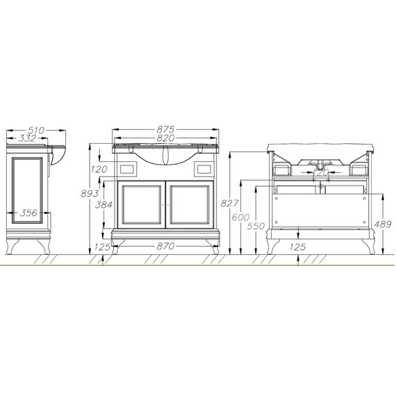 ТУМБА OPADIRIS БОРДЖИ 85, СВЕТЛЫЙ ОРЕХ (РАКОВИНА SANTEK СЕНЕЖ 87)
