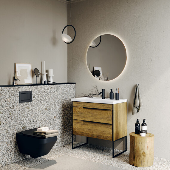 ЗЕРКАЛО AQWELLA СО СВЕТОДИОДНОЙ ПОДСВЕТКОЙ, СЕНСОРНЫМ ВЫКЛЮЧАТЕЛЕМ И РЕГУЛЯТОРОМ ОСВЕЩЕННОСТИ