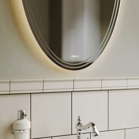 ЗЕРКАЛО AQWELLA СО СВЕТОДИОДНОЙ ПОДСВЕТКОЙ, СЕНСОРНЫМ ВЫКЛЮЧАТЕЛЕМ И РЕГУЛЯТОРОМ ОСВЕЩЕННОСТИ