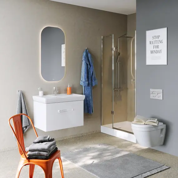 ЗЕРКАЛО AQWELLA СО СВЕТОДИОДНОЙ ПОДСВЕТКОЙ, СЕНСОРНЫМ ВЫКЛЮЧАТЕЛЕМ И РЕГУЛЯТОРОМ ОСВЕЩЕННОСТИ